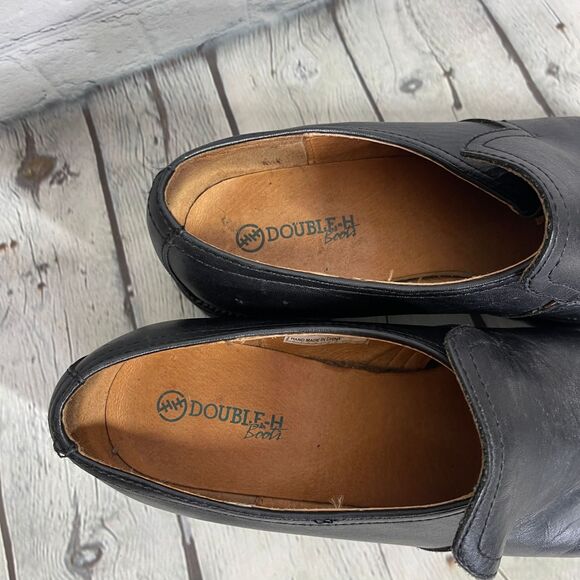 Double H Boots Women Size 10 Leather Chunky Slip ON Oil Resistant Round Toe Y2K - Picture 14 of 16